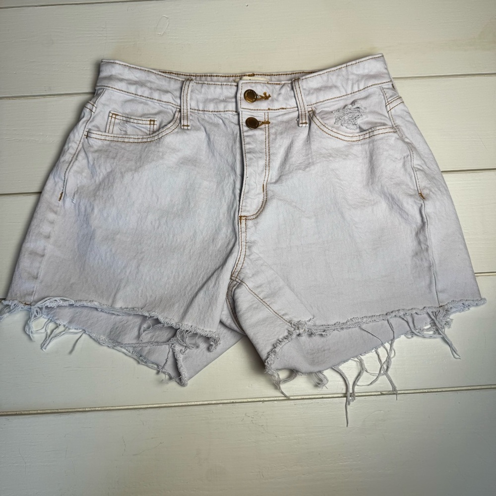Universal Thread Lavender Distressed  Curvy Vintage Midi Denim Shorts